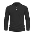 thumbnail image 4 of VgaVtl Men Long Sleeve T Shirts for Men Fall Winter Cotton Button Vintage with Pocket Black Henley Mens Tops Casual, 4 of 8