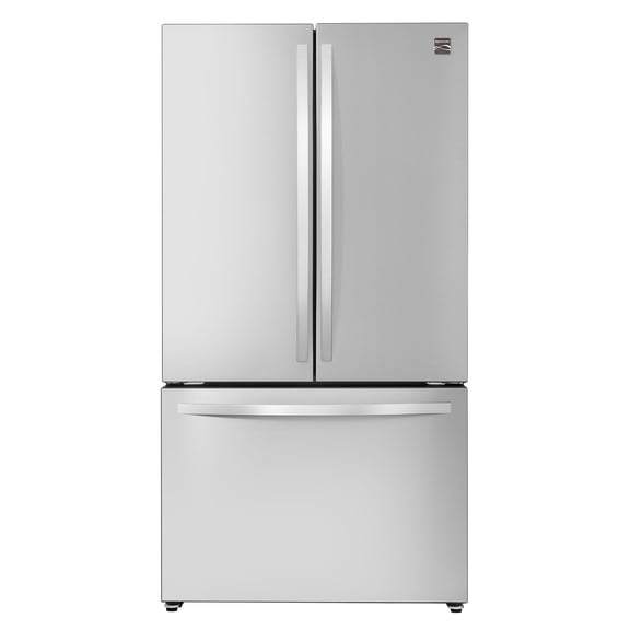 Kenmore French Door Refrigerator 26.6 cu ft with Bottom Freezer Drawer, Internal Water Dispenser, Ice Maker, Stainless Steel