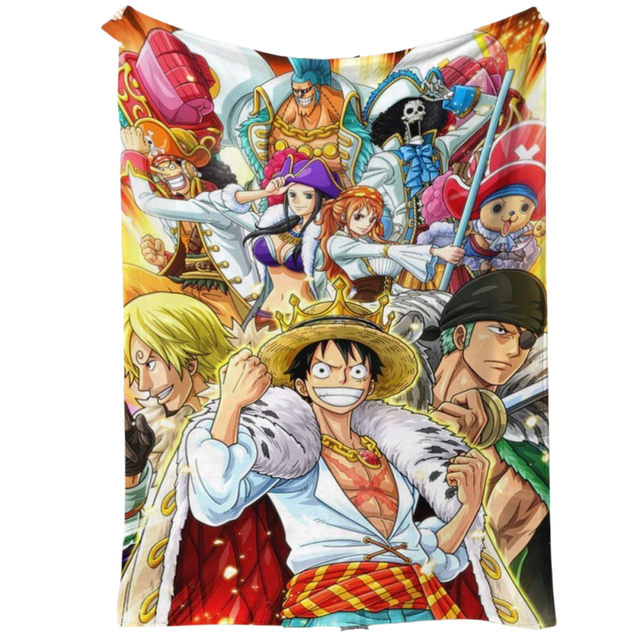 Manta de franela suave de una sola pieza Luffy de fibra de poliéster, 300 g