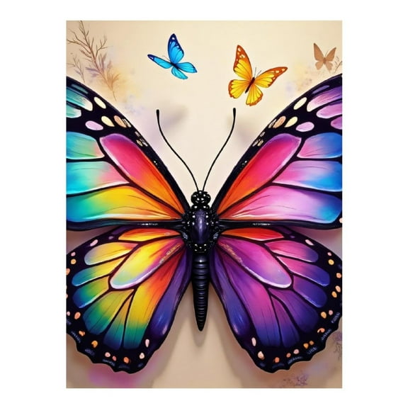 Diamond Art Kit for Adults, Colorful Butterfly Print No.999 Diamond Painting for Adults Beginners, 5D DIY Diamond Art Painting Kits, Colorful Diamond Painting Craft for Home Decor 12x16
