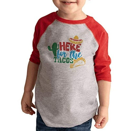 

7 ate 9 Apparel Kids Fiesta Here for The Tacos Cinco De Mayo Red Baseball Tee
