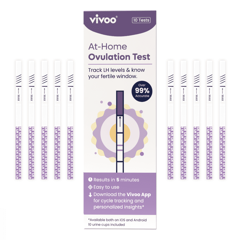 Vivoo Ovulation Test Strips Kit, 10 LH Tests + 10 Cups photo 3