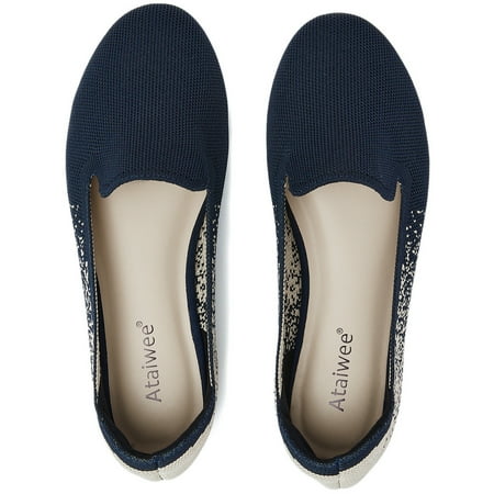 

Ataiwee Women s Wide Width Flat Loafer Shoes，Comfort Plus Size Fashion Round Toe Wide Dress Ballet Flat Shoes.