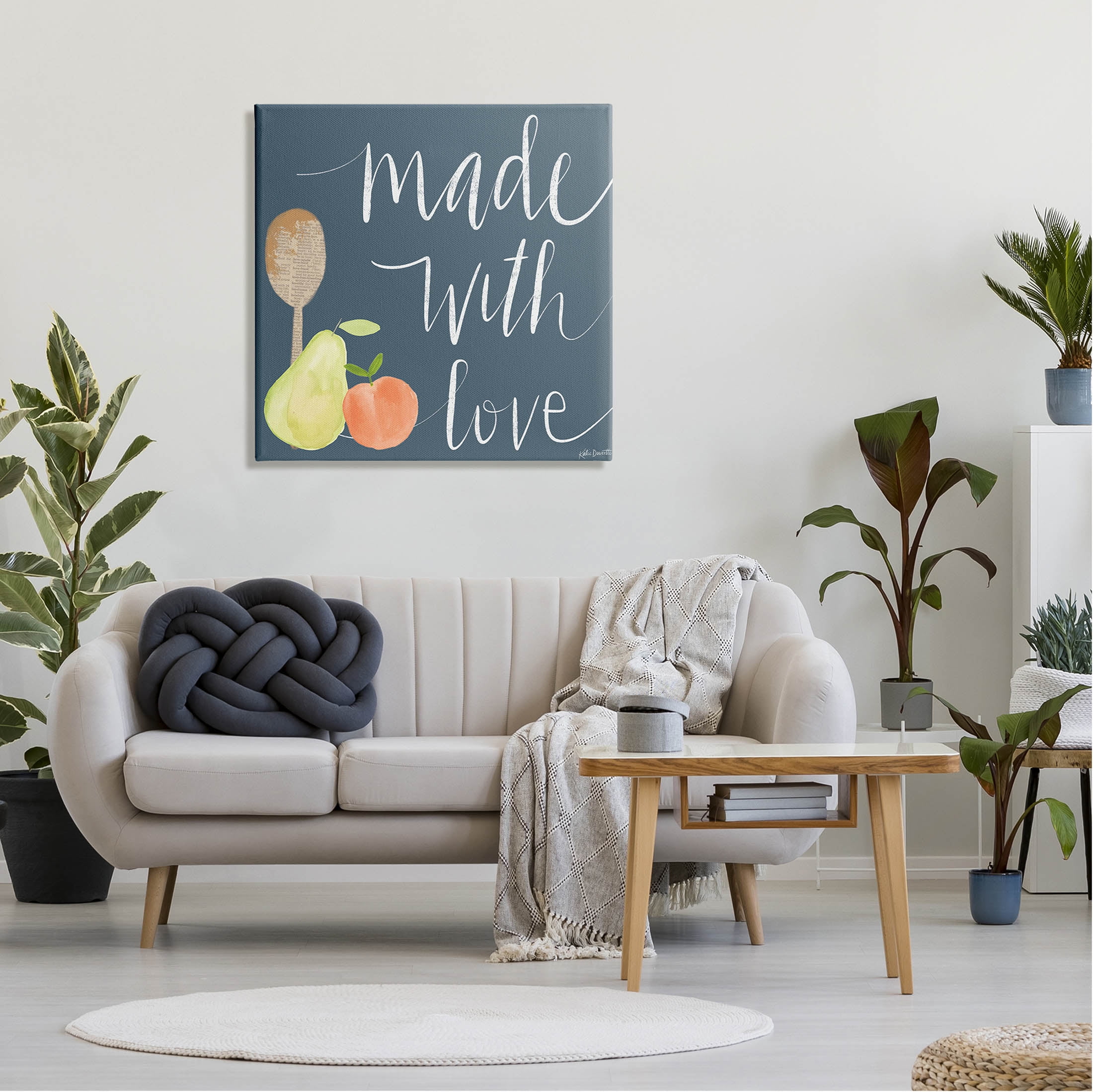 Stupell Industries Made With Love Kitchen Fruits Graphic Art Gallery Wrapped Canvas Print Wall Art, Design by Katie Doucette
