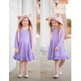 thumbnail image 6 of Arshiner Girls Dress, Long Sleeve A Line Twirly Skater Loose Casual/Party Dresses with Pocket, Summer Dresses Midi Sundress Beach Dress, 6 of 9