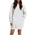 thumbnail image 2 of Gspmoly Robes d'Été pour Femmes 2025, Robe Chandail en Molleton Décontractée Surdimensionnée pour Femmes, Robe Patchwork Automne Manches Longues Tendance Col à Revers Plissé Mini Robe Robes de Travail pour Femmes Économies d'Été, 2 of 9