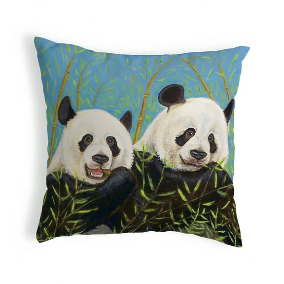 Betsy Drake KS927 12 x 12 in. Pandas Small No-Cord Pillow