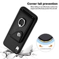 thumbnail image 2 of Wallet Case Compatible for iPhone XR with Card Holder, Rotation Finger Ring Kickstand Card Slots Case, Classic PU Leather Shockproof Magnetic Button Cover for iPhone XR, Black, 2 of 6