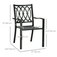 thumbnail image 3 of Outsunny 2 PCs Dining Chairs w/ Stackable Design, Outdoor Armchair, Black, 3 of 10