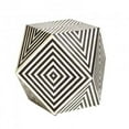 thumbnail image 2 of Bone Inlay End Table – Faceted Black & White Diamond Optical Design, 2 of 10