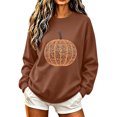 thumbnail image 2 of QUNYINEY Crew Neck Womens Sweatshirts Pullover Graphic Halloween Pumpkin Tops Casual Fall Loose Fit Long Sleeve Sweatshirts, 2 of 6