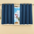 thumbnail image 2 of Collections Etc Short Blackout Window Curtain Panel, Energy-Efficient, Noise-Reducing and Light-Blocking Triple-Layer Technology, Grommet Top, Navy, 56" X 45", 2 of 3