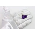 thumbnail image 4 of Spyglass Designs Sterling Silver Amethyst Earrings Purple Faceted Pear Teardrop Simple Dangle Drops For Adult Women, 4 of 5