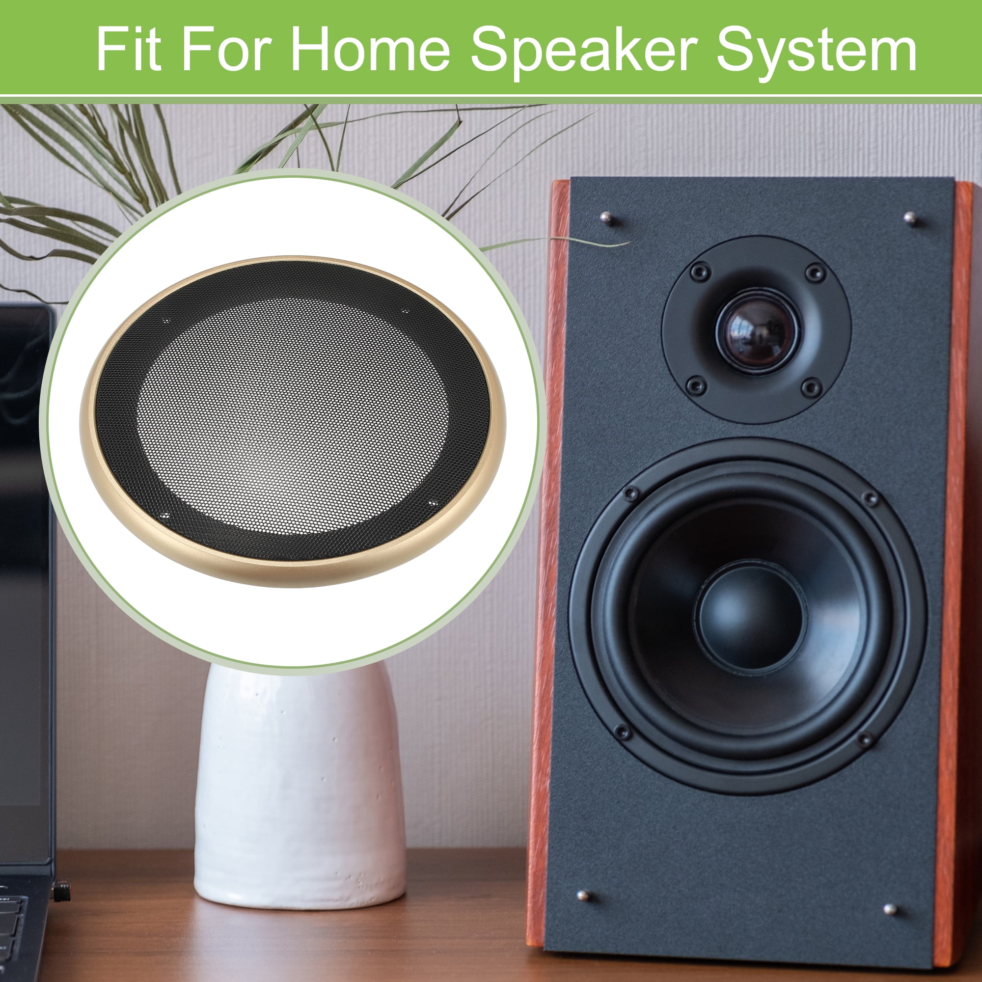 Unique Bargains Car Speaker Grills Cover Mesh Round Subwoofer Guard Protector Case 6.5"