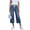 Blue 1, variant on Jeans for Women High Waisted Drawstring Stretch Cropped Jeans Pull On Wide Leg Tummy Control Denim Trousers with Pockets for Everyday Wear