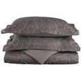 thumbnail image 1 of Mélange de Coton 600 Fils, Doux, Résistant aux Rides 3 Pièces Ensemble de Housse de Couette Full/Grand, Paisley, Gris Foncé, 1 of 2