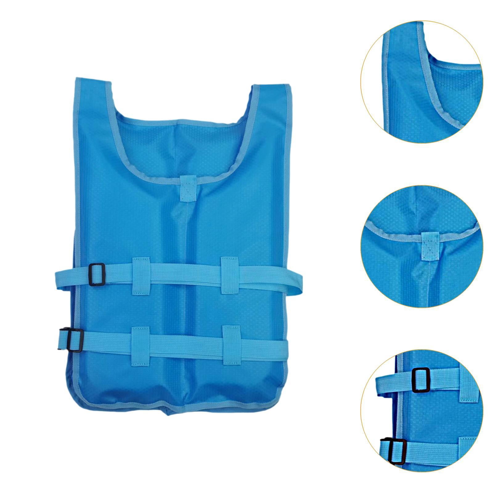 QccHieUs Kayak Life Vest Portable Summer Sleeveless Life Jacket Swim Vest Swim Jacket for Blue
