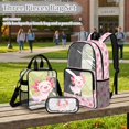 thumbnail image 2 of DISNIMO Clear Backpack for School, Axolotl Cherry Blossom Printed Heavy Duty See Through Bookbag for Girls, 17 Inch Large PVC Backpack with Lunch Box and Pencil Case, 2 of 5