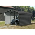 thumbnail image 3 of Arrow 10 x 15 x 7 ft Charcoal Steel Carport With 2 Side Wall Kit, 3 of 16