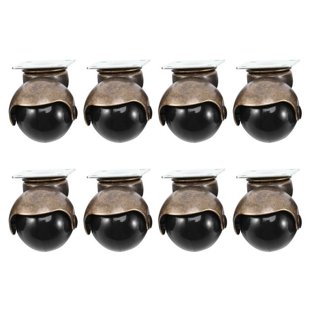 Paquete de 8 Parte Superior Giratoria Lanzador de Bola Encapuchado Ruedas Bronce Antiguo (1.5 Pulgadas Sin Freno)