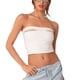 thumbnail image 1 of Top de tubo corto para mujer, camiseta sin mangas sin tirantes, ajustada, ajustada, para uso en verano, Blanco L, 1 of 8