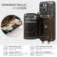 thumbnail image 3 of Dteck iPhone 14 Plus Wallet Case 6.7" Crossbody, Zipper Phone Case with RFID Blocking Card Holder Wrist Strap Leather Purse Cover Gift for Women for Apple iPhone 14 Plus, Coffee, 3 of 8
