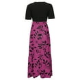 thumbnail image 5 of vigerkar Maxi Dresses for Women Summer Short Sleeve Floral Long Dress Elegant Party Cocktail A Line Flowy Fall Dress Hot Pink, L, 5 of 6