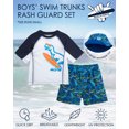 thumbnail image 2 of Boys' Rash Guard Set - UPF 50+ Rash Guard Swim Shirt, Bathing Suit, Bucket Hat - Swimwear (2T-7), 2 of 7