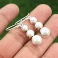 thumbnail image 7 of Earth Gems Jewelry Pearl Earrings Pearl Dangling Earrings Sterling Silver Earrings Round Gemstone Earrings for Women, 7 of 7
