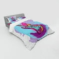 thumbnail image 3 of Ambesonne Music Bedding Set 3 Pcs, Hand Drawn Guitar Grunge, Twin, Pink Purple Blue, 3 of 3