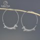 thumbnail image 4 of Pendientes de aro grandes y redondos yuxing oro de 18 quilates 925, 4 of 4