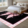 thumbnail image 4 of 8'x10' Area Rugs, Pink Bowknot Indoor Outdoor Area Rug for Living Room Bedroom, Shining Stars Vintage White Plaid Black Washable Bathroom Rugs Kitchen Floor Carpet Mats Home Decor Aesthetic, 4 of 8