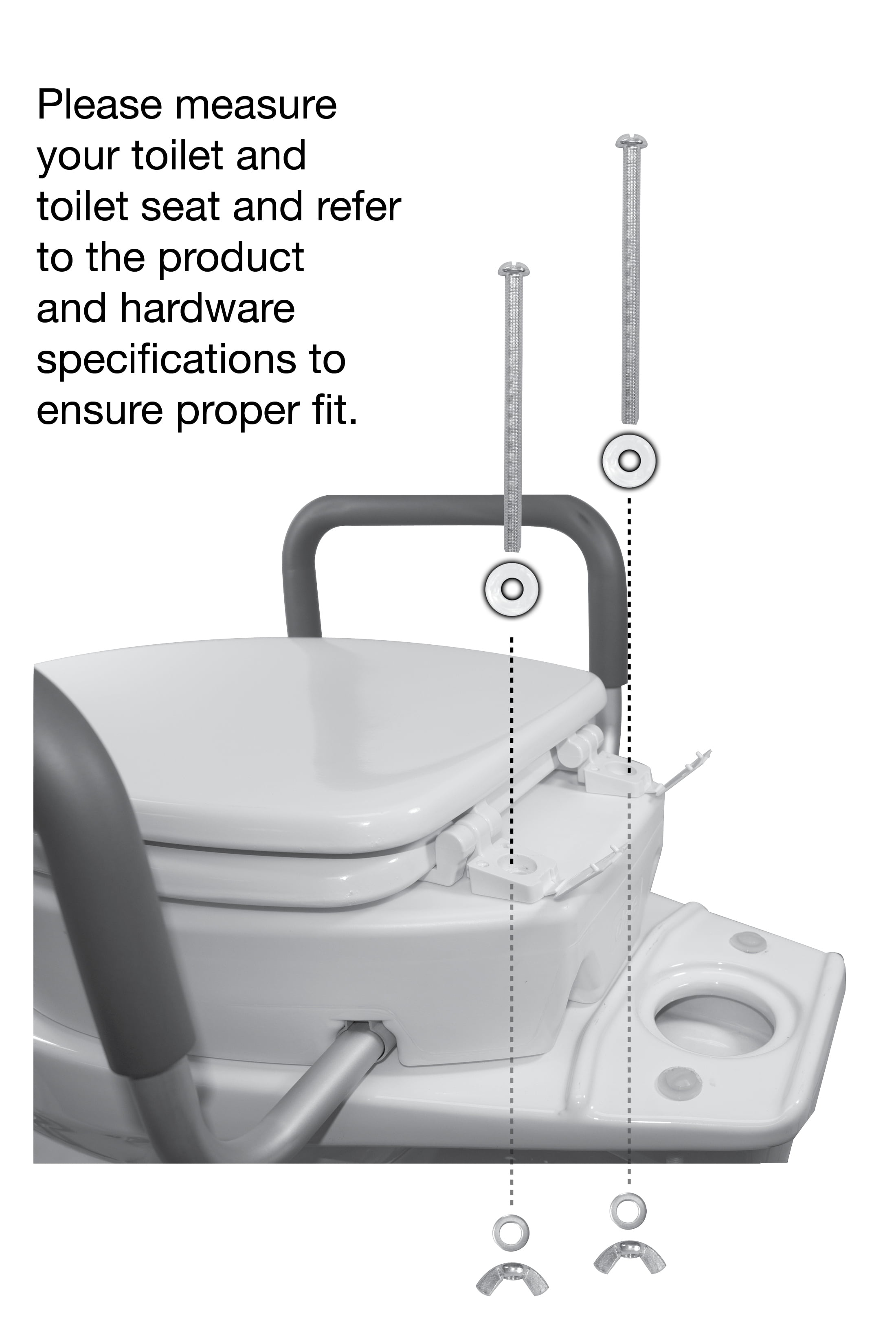 Toilet Seat Riser with Arms for Elongated Size Bowl