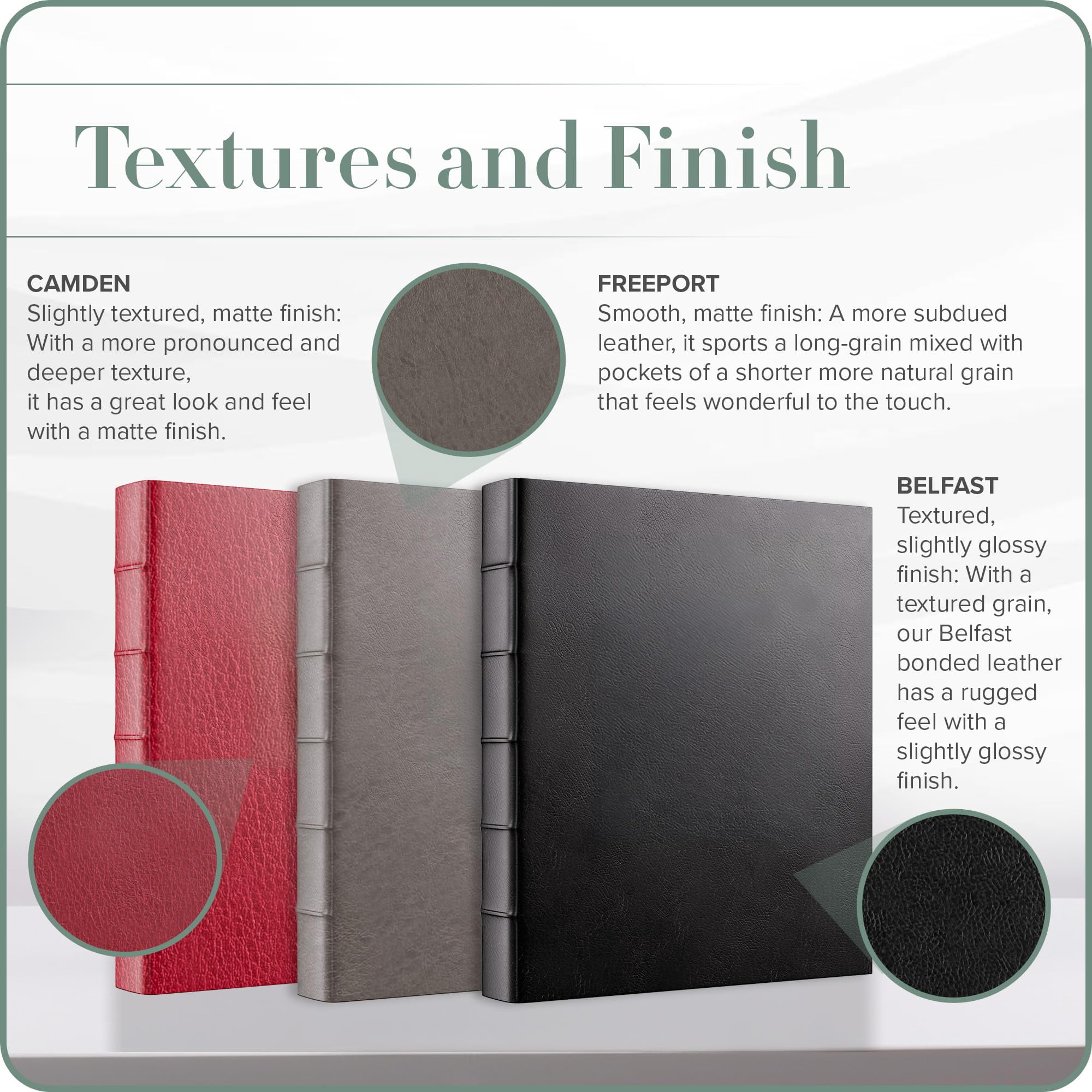 Gallery Leather 3 Ring Binder with Plastic Sleeves, Includes 10 Sheets, Sheet Size: 8.5" x 11" - Presentation Binder Rings with Window and Hubbed Spine, Thick: 0.75" Acadia Navy - US Air Force
