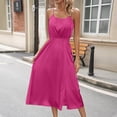 thumbnail image 2 of Ashirexll Maxi Dresses for Women Casual Dresses Women Casual Open Back Adjustable Straps Slim Fitting Solid Elegant Temperament Sling Dresses, 2 of 7