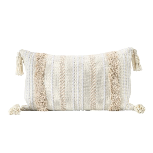 EeaseMX 1 funda de cojín con borlas tejidas a mano, estilo bohemio creativo.