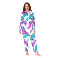 thumbnail image 2 of FORMRS Onesies Pajama for Adults Unisex Hoodie Winter Jumpsuit One Piece Sleepwear, Sizes S-2XL, Abstract Drawing, 2 of 7
