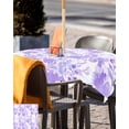 thumbnail image 5 of Boanket Outdoor Tablecloth with Umbrella Hole for Patio/Picnic/Party/Camping, Purple Flowers Waterproof Table Cloth Square Cover Washable, Watercolor Summer Botanical Floral (60"x 60"), 5 of 7