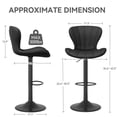 thumbnail image 3 of Hawsaiy Modern Swivel Bar Stools Set of 2, Faux Leather Upholstered Counter Height Bar Chairs, Waterproof Barstools for Kitchen Island & Home Bar,Black, 3 of 10