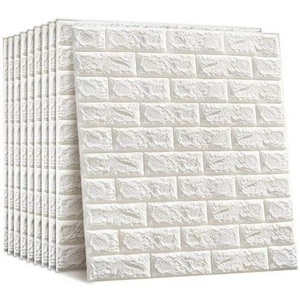 Paneles decorativos de pared para interiores con diseño 3D, espuma autoadhesiva para un efecto de ladrillo realista, materiales ecológicos, impermeables y multiusos, 10 piezas para una seguridad
