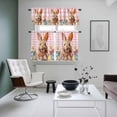 thumbnail image 4 of Pink Bunny Easter Kitchen Curtains Sets for Windows 24 Inch Length, Tulip Spring Floral Eggs Checkered Pastoral Rod Pocket Window Treatments Tier Curtains and Valances Set for Bedroom/Bathroom, 4 of 8