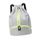 thumbnail image 2 of Mochila con cordón, gran capacidad, resistente al agua, separada, ligera, para fitness gris, 2 of 9