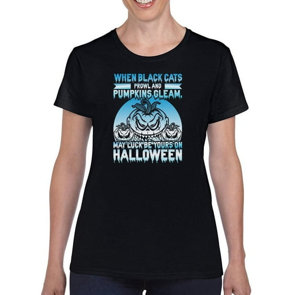May Luck Be Yours On Halloween T-Shirt Women -Image by Shutterstock, Female 3X-Large
