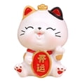 thumbnail image 1 of Expression Mignonne Personnages Chinois Imprimé Posture Assise Figurine Lucky Cat Chinois Porte-Bonheur Richesse Statue de Chat Ondulante Ornement Déco Maison, 1 of 8