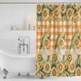 thumbnail image 3 of Sunflower Shower Curtain, Waterproof Shower Curtains for Bathroom, Orange Buffalo Check Gnomes Bee Butterfly Washable Fabric Bathtub Curtain Set Bath Decor with 12 Hooks Extra Long 72"x96", 3 of 8