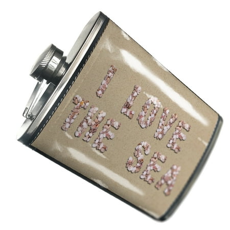

NEONBLOND Flask I Love The Sea Seashells on the Beach Sand