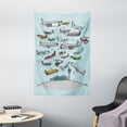 thumbnail image 1 of Airplane Tapestry, Planes Fying in Air Aviation Love Airport Helicopters and Jets Cartoon Style Print, Wall Hanging for Bedroom Living Room Dorm Decor, 40W X 60L Inches, Multicolor, by Ambesonne, 1 of 2