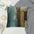 thumbnail image 2 of Qinduosi Brown Decorative Throw Pillow Covers Teal Pillow Cover Modern Geometry Abstract Art Decorative Pillows for Living Room Bedroom Sofa Couch Outdoor Pillow Covers White, 2 of 5
