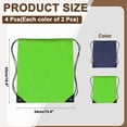 thumbnail image 2 of Mochila con cordón, 2 piezas de mochila de poliéster para gimnasio, bolsas para deportes (Azul marino/Verde, 34 cm x 43 cm), 2 of 7