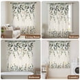 thumbnail image 6 of Green Eucalyptus Sheer Curtains 54 Inches Long, Farmhouse Weeping Leaves on Linen Light Filering Curtains, Breathable Simi Curtain Privacy Drapes for Kitchen Bathroom Small Window Treatment, 6 of 9
